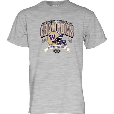 Men's Blue 84 Gray Washington Huskies 2023 Pac-12 Football Conference Champions T-Shirt