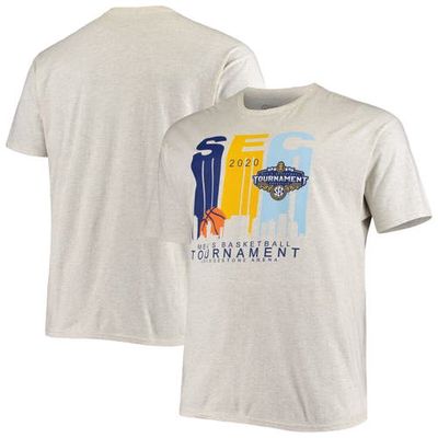 Men's Blue 84 Heathered Gray 2020 SEC Men's Basketball Tournament Skyline T-Shirt in Heather Gray