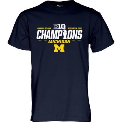 Men's Blue 84 Navy Michigan Wolverines 2023 Big Ten Football Conference Champions Locker Room T-Shirt