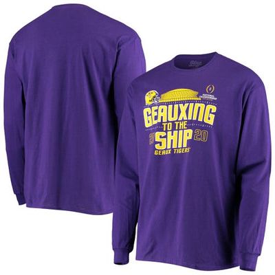 Men's Blue 84 Purple LSU Tigers 2020 College Football Playoff National Championship Geauxing Long Sleeve T-Shirt