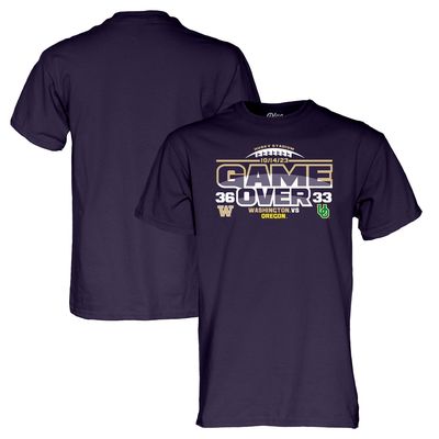 Men's Blue 84 Purple Washington Huskies vs. Oregon Ducks 2023 Football Score T-Shirt