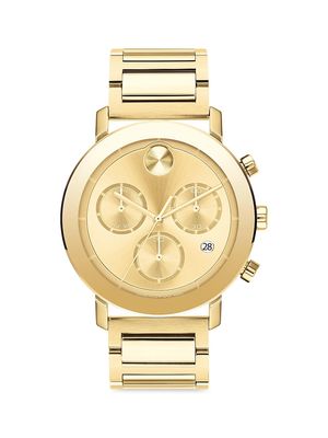Men's Bold Ionic-Plated Stainless Steel Chronograph Watch - Gold - Gold