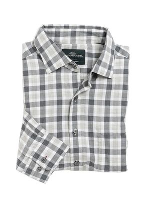 Men's Boltons Check Flannel Shirt - Ash - Size XS - Ash - Size XS