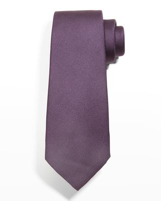 Men's Bordeaux Solid Silk Tie