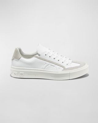 Men's Borg Low-Top Leather Sneakers