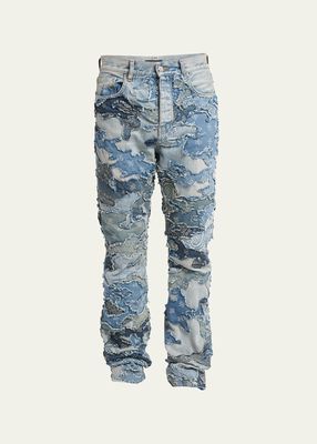 Men's Boro Patchwork Laser Bandana Jeans