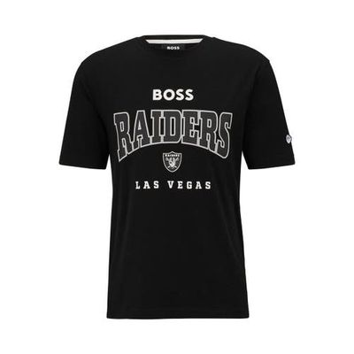 Men's BOSS X NFL Black Las Vegas Raiders Huddle T-Shirt