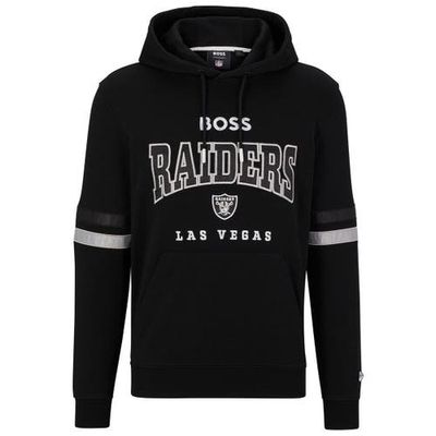Men's BOSS X NFL Black/White Las Vegas Raiders Touchdown Pullover Hoodie