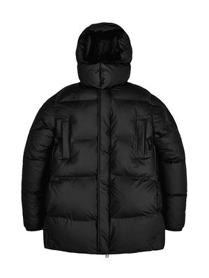 Men's Boxy Puffer Parka Jacket - Black - Size Small - Black - Size Small