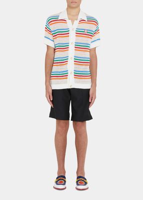 Men's Braid Striped Knit Shirt