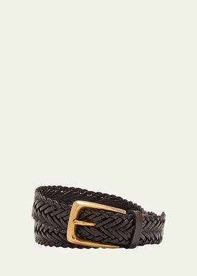 Men's Braided Leather Belt