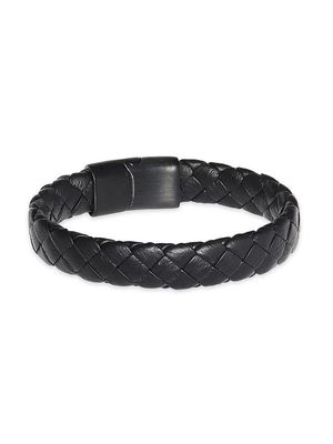 Men's Braided Leather Bracelet - Black