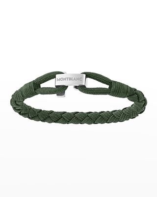 Men's Braided Nylon & Steel Logo Wrap Bracelet