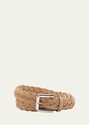 Men's Braided Suede Belt