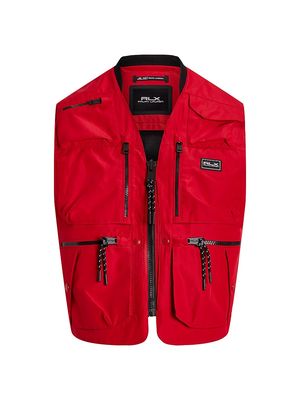 Men's Brendan Cargo Vest - Red - Size Large - Red - Size Large