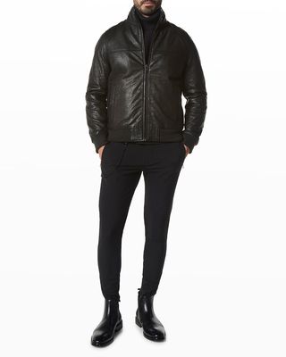Men's Brewton Leather Bomber Jacket