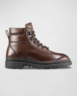 Men's Brixen Shearling-Lined Leather Lace-Up Hiking Boots