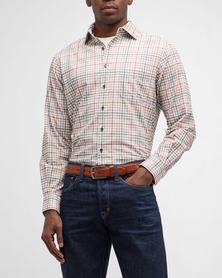 Men's Brookdale Multi-Check Corduroy Casual Button-Down Shirt