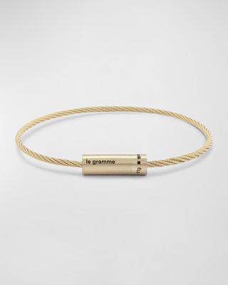 Men's Brushed 18K Yellow Gold Cable Bracelet