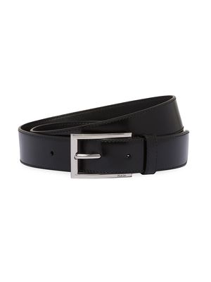 Men's Brushed Leather Belt - Black - Size 44