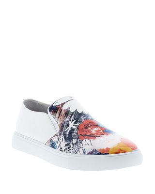 Men's Buddy Floral-Print Leather Slip-On Sneakers