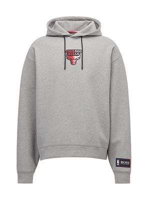 Men's Bulls Basketball Team Hoodie Sweatshirt - Medium Grey - Size Medium - Medium Grey - Size Medium