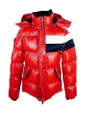 Men's Bumnester Puffer Jacket - Red White Blue - Size Small - Red White Blue - Size Small