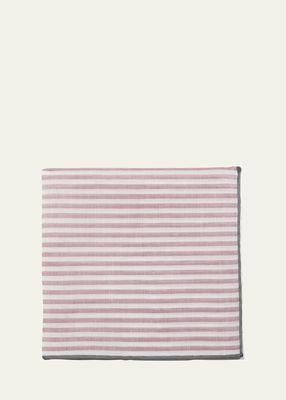 Men's Buren Cotton Stripe Pocket Square