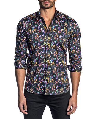 Men's Butterfly Pattern Sport Shirt