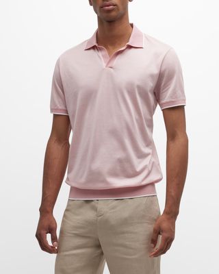 Men's Byron Johnny Collar Knit Polo Shirt