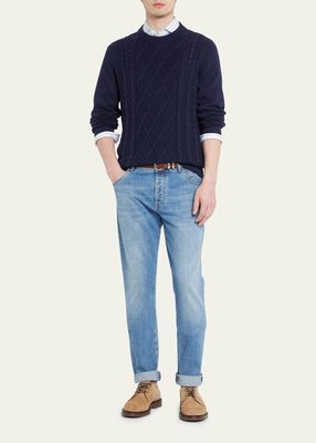 Men's Cable-Knit Crew Sweater