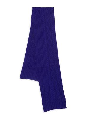 Men's Cable Knit Wool-Blend Scarf - Sodalite - Sodalite