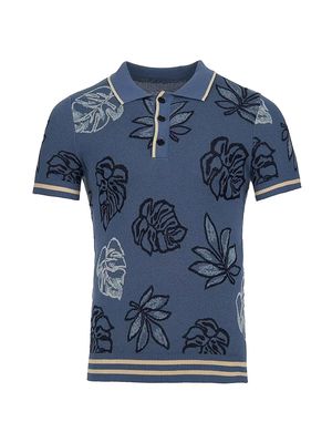 Men's Calan Polo Shirt - Navy Tropical - Size Small - Navy Tropical - Size Small