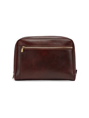 Men's Calfskin Beauty Case - Burgundy