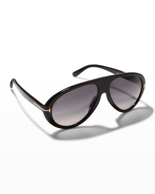 Men's Camillo-02 T-Logo Oval Sunglasses