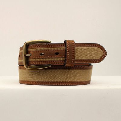 Men's Canvas center belt in Tan Leather, Size: 40 by Ariat