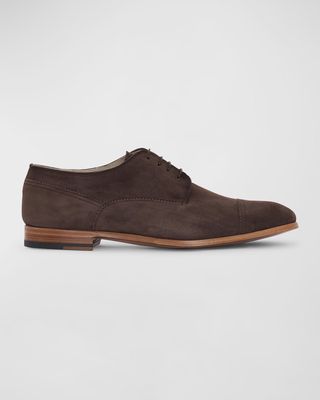 Men's Cap Toe Leather Derby Shoes