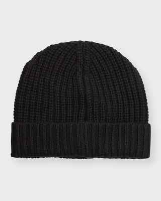 Men's Carlos Ribbed Cashmere Beanie Hat