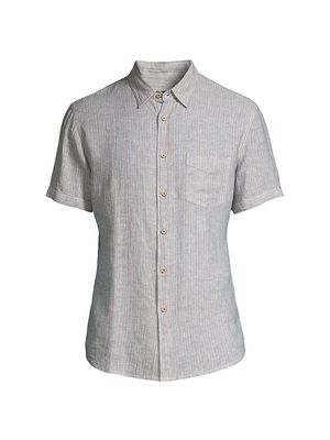 Men's Carson Button-Front Shirt - Chambray Red Stripe - Size XL