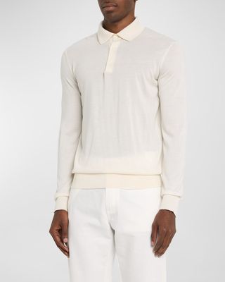 Men's Casheta Cashmere-Silk Polo Sweater