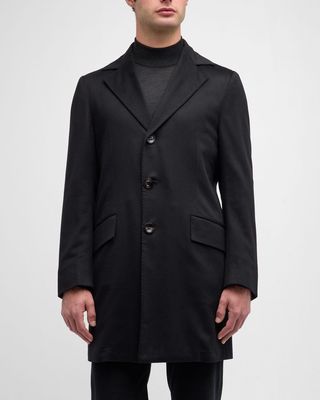 Men's Cashmere 3-Button Top Coat
