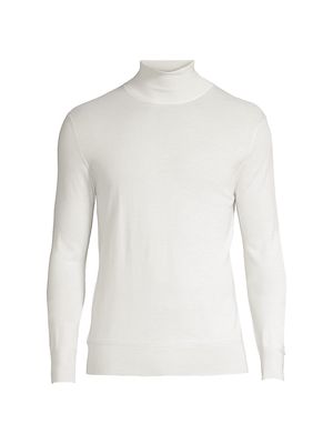 Men's Cashmere & Silk Turtleneck Sweater - White - Size 42 - White - Size 42