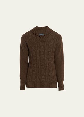 Men's Cashmere Aran Pullover Sweater