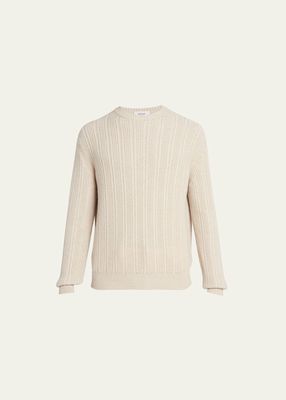 Men's Cashmere-Blend Micro Cable Sweater