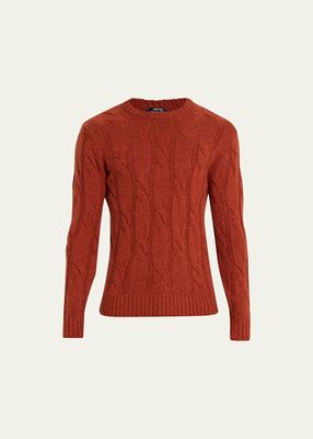Men's Cashmere Cable Crewneck Sweater