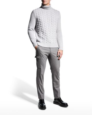 Men's Cashmere Cable-Knit Sweater