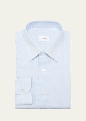 Men's Cashmere-Cotton Micro-Stripe Dress Shirt