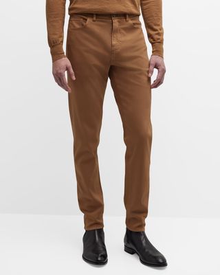 Men's Cashmere-Cotton Slim 5-Pocket Pants