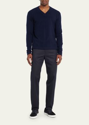 Men's Cashmere Henri V-Neck Sweater