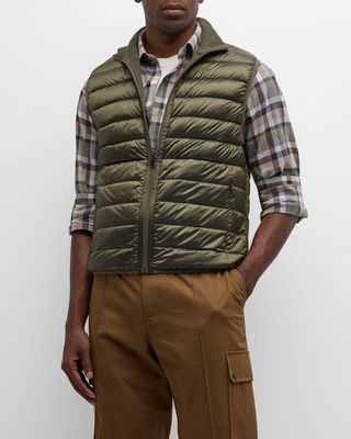 Men's Cashmere-Lined Quilted Nylon Vest